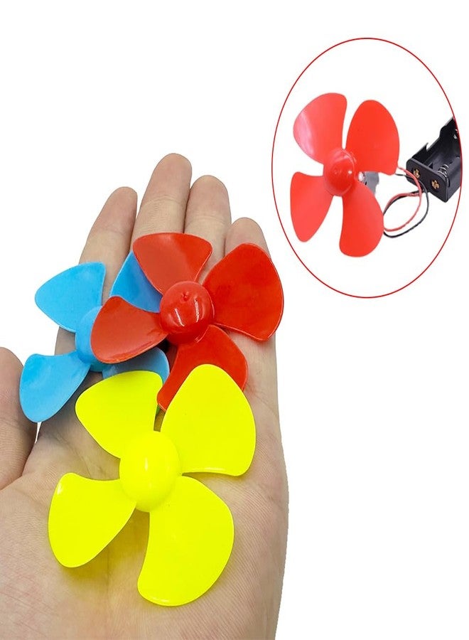 URIMPAVIDO 30PCS Motor Propellers 2mm Shaft Propellers with 4-Vanes 50mm Fan Shape Propellers for Motor RC Boat Ship RC Airplane DIY Model Toy Part (Red) - Image 2